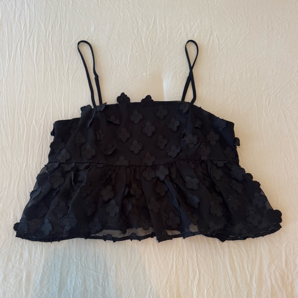 Black Cropped Tank Top